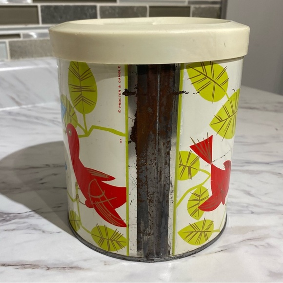 Vintage Procter & Gamble tin canister bird design kitschy retro MCM - Picture 6 of 11